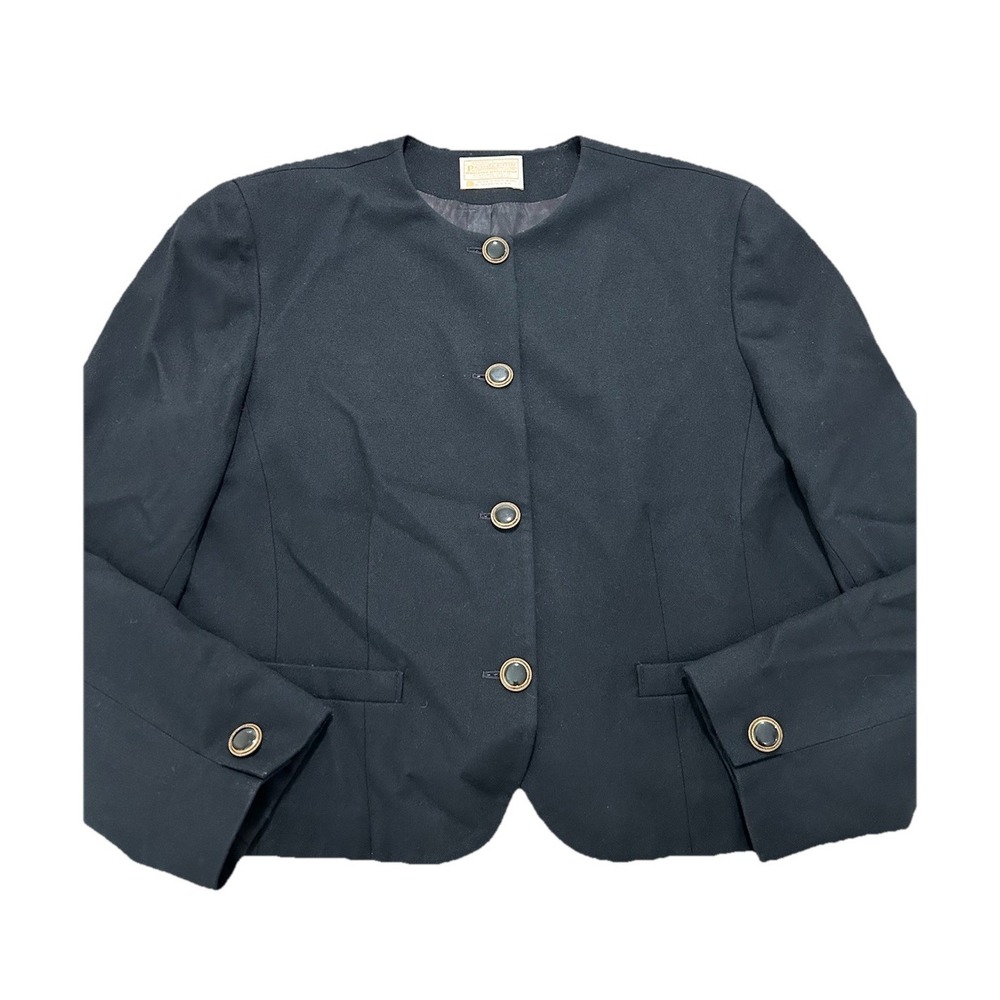 Pendleton‎ Women's Black Virgin Wool Blazer Jacket Size Missing- Like 14 Vintage
